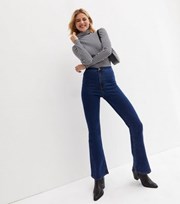 New Look Blue Mid Rise Flared Brooke Jeans